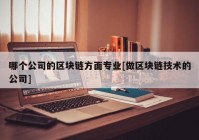 哪个公司的区块链方面专业[做区块链技术的公司]